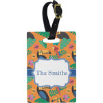 Toucans Plastic Luggage Tag - Rectangular w/ Name or Text