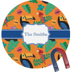 Toucans Round Fridge Magnet (Personalized)