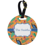 Toucans Plastic Luggage Tag - Round (Personalized)
