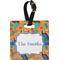 Toucans Plastic Luggage Tag - Square w/ Name or Text