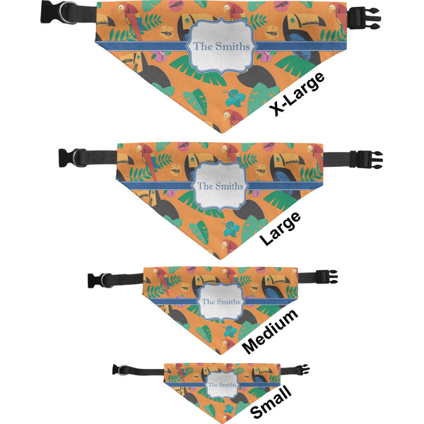 Toucans Pet Bandana Sizes