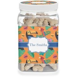 Toucans Dog Treat Jar (Personalized)