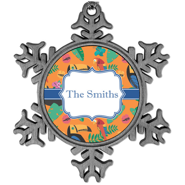 Custom Toucans Vintage Snowflake Ornament (Personalized)