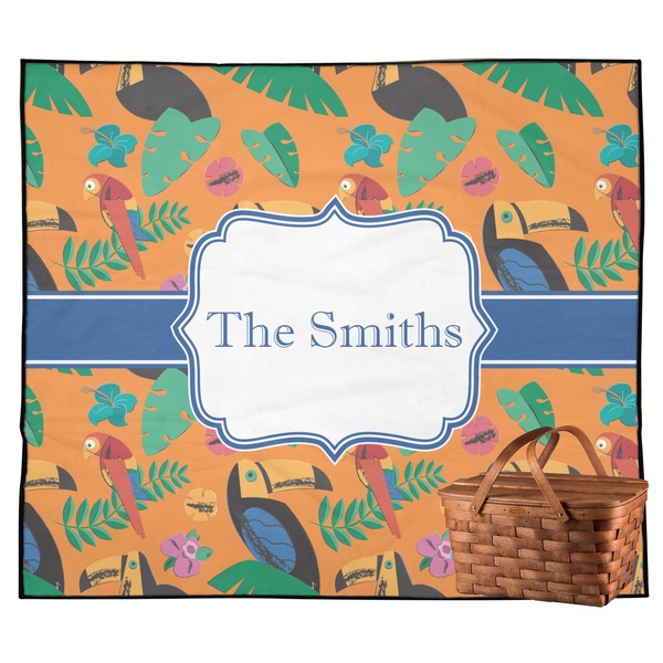 Custom Toucans Outdoor Picnic Blanket (Personalized)