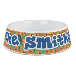 Toucans Plastic Dog Bowl - Large (Personalized)
