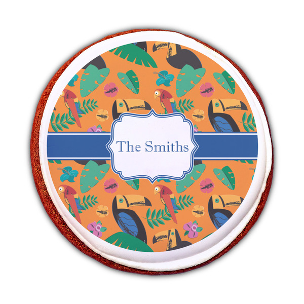 Toucans Printed Icing Circle - Medium - On Cookie