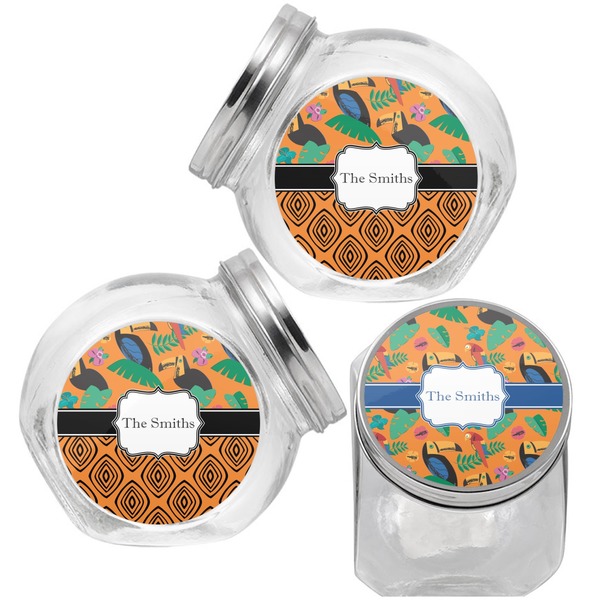 Toucans Puppy Treat Jar - Top Left Right