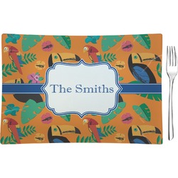 Toucans Rectangular Glass Appetizer / Dessert Plate - Single or Set (Personalized)