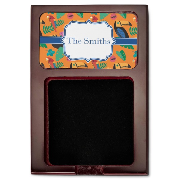Toucans Red Mahogany Sticky Note Holder - Flat