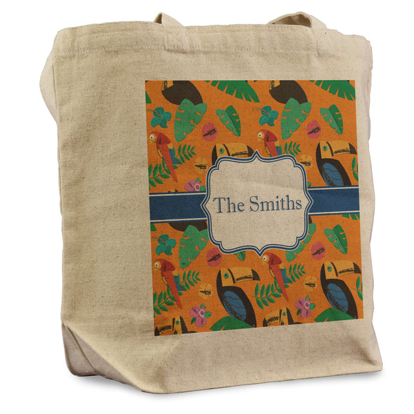 Custom Toucans Reusable Cotton Grocery Bag (Personalized)