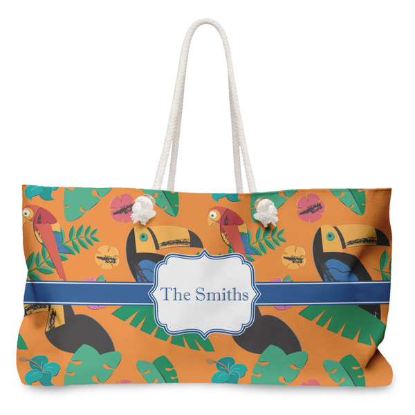 Custom Toucans Large Tote Bag with Rope Handles (Personalized)