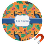 Toucans Round Car Magnet - 6" (Personalized)