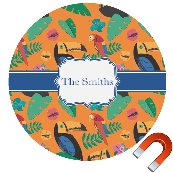Custom Toucans Round Car Magnet - 6" (Personalized)