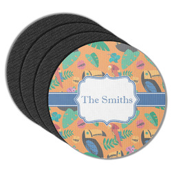 Toucans Round Rubber Backed Coasters - Set of 4 (Personalized)