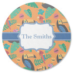 Toucans Round Rubber Backed Coaster (Personalized)