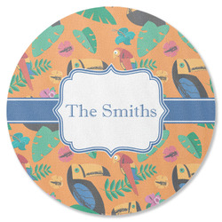 Toucans Round Rubber Backed Coaster (Personalized)