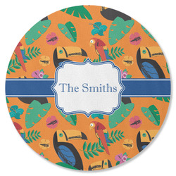 Toucans Round Rubber Backed Coaster (Personalized)