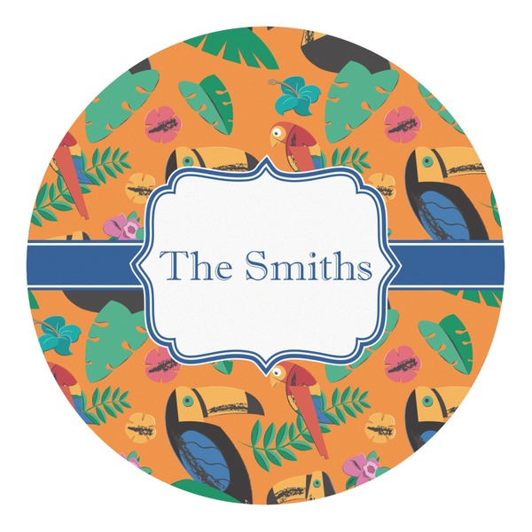 Custom Toucans Round Decal - Large (Personalized)