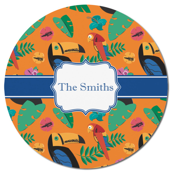 Toucans Round Fridge Magnet - FRONT