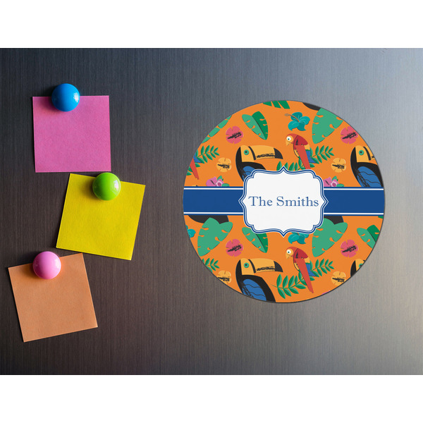 Toucans Round Fridge Magnet - LIFESTYLE