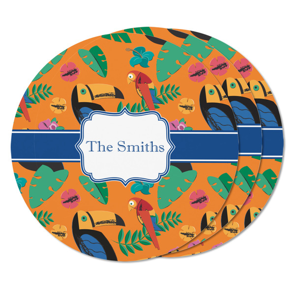 Toucans Round Fridge Magnet - THREE