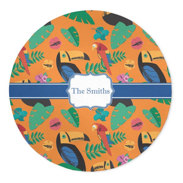 Custom Toucans 5' Round Indoor Area Rug (Personalized)