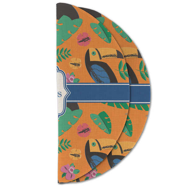 Toucans Round Linen Placemats - HALF FOLDED (double sided)