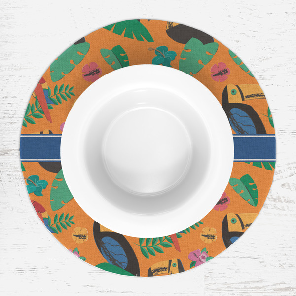 Toucans Round Linen Placemats - LIFESTYLE (single)