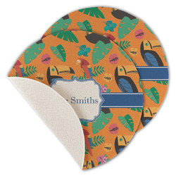 Toucans Round Linen Placemat - Single Sided - Set of 4 (Personalized)