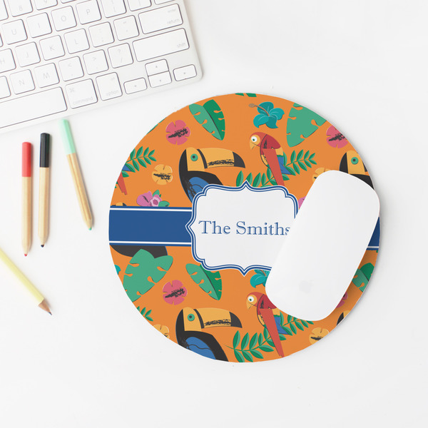 Toucans Round Mousepad - LIFESTYLE 2