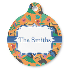 Toucans Round Pet ID Tag - Large (Personalized)