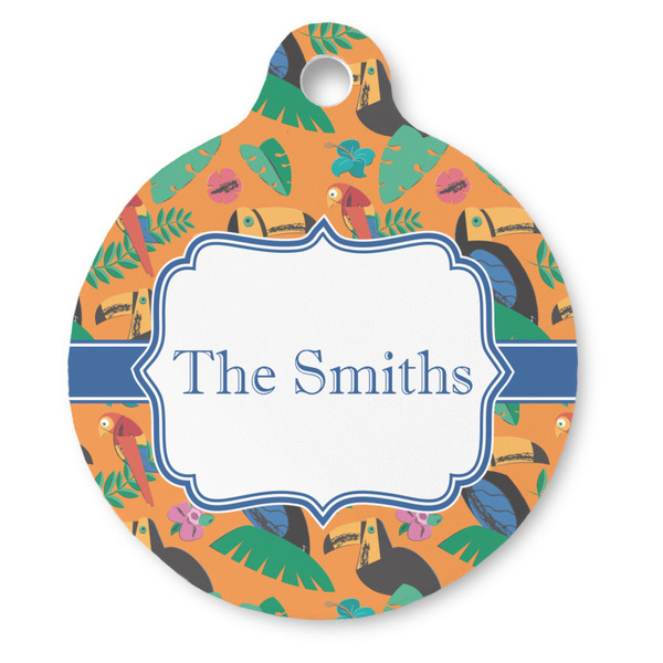 Custom Toucans Round Pet ID Tag - Large (Personalized)