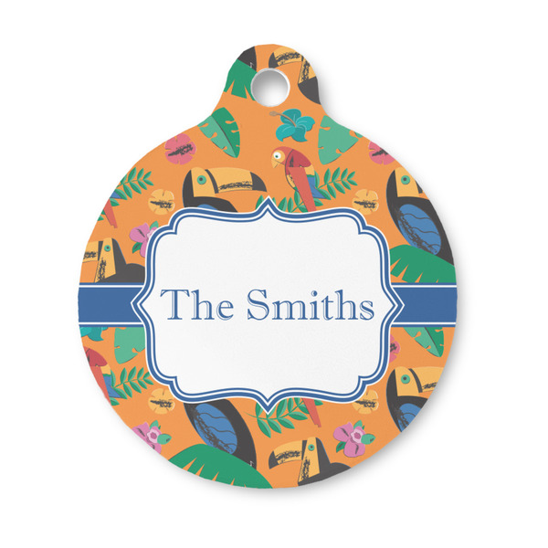 Custom Toucans Round Pet ID Tag - Small (Personalized)