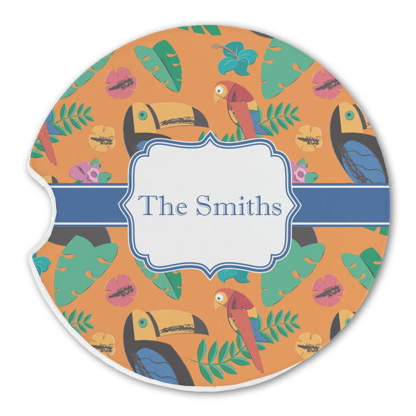 Custom Toucans Sandstone Car Coaster - Single (Personalized)