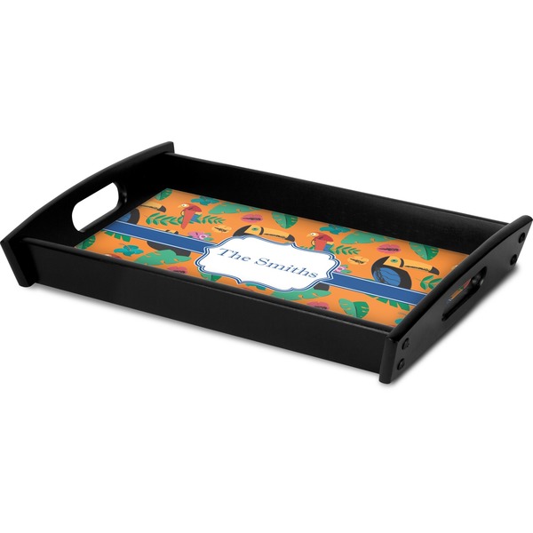 Toucans Serving Tray Black - Corner
