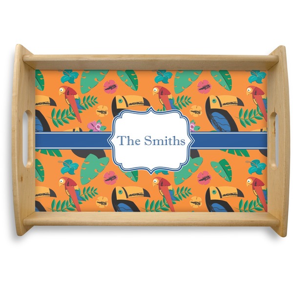Custom Toucans Natural Wooden Tray - Small (Personalized)