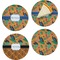 Toucans Set of 4 Glass Appetizer / Dessert Plate 8" (Personalized)
