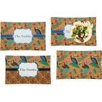 Toucans Set of 4 Glass Rectangular Lunch / Dinner Plate (Personalized)