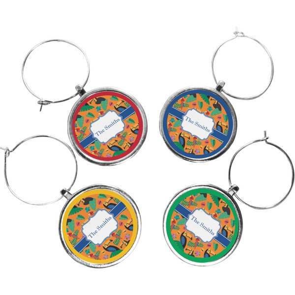 Custom Toucans Wine Charms (Set of 4) (Personalized)
