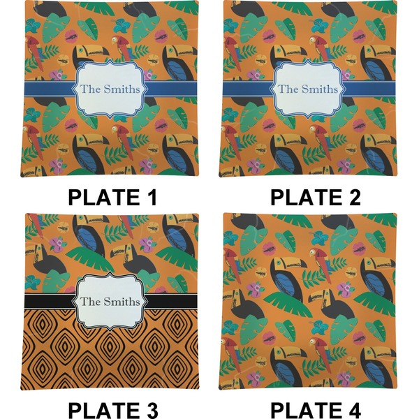 Toucans Set of Square Dinner Plates (Approval)