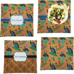 Toucans Set of 4 Glass Square Lunch / Dinner Plate 9.5" (Personalized)