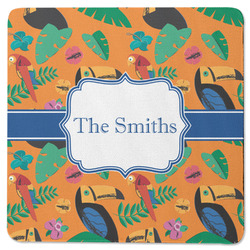 Toucans Square Rubber Backed Coaster (Personalized)