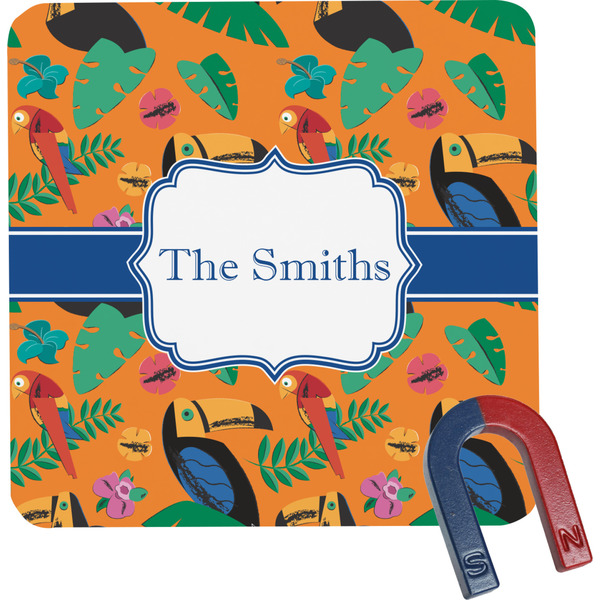 Custom Toucans Square Fridge Magnet (Personalized)