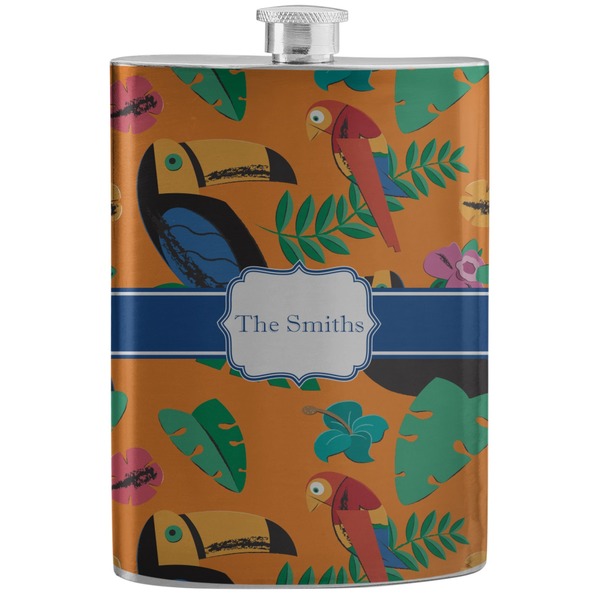 Custom Toucans Stainless Steel Flask (Personalized)