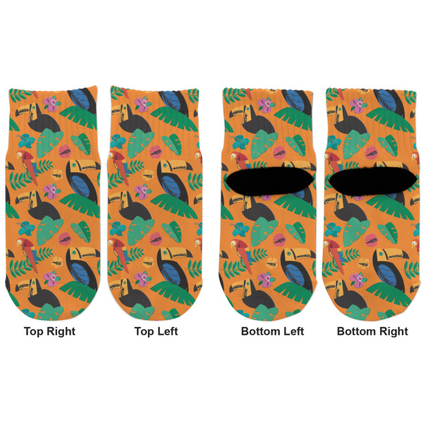 Toucans Toddler Ankle Socks - Double Pair - Front and Back - Apvl