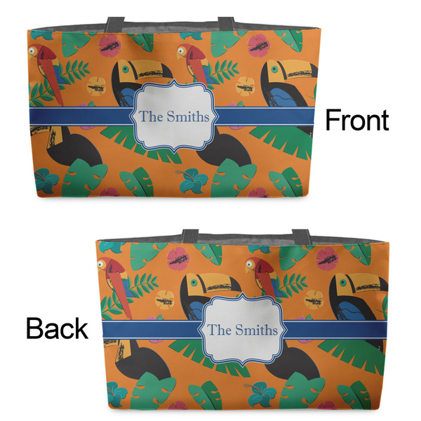 Toucans Tote w/Black Handles - Front & Back Views