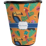 Toucans Waste Basket - Single Sided (Black) (Personalized)