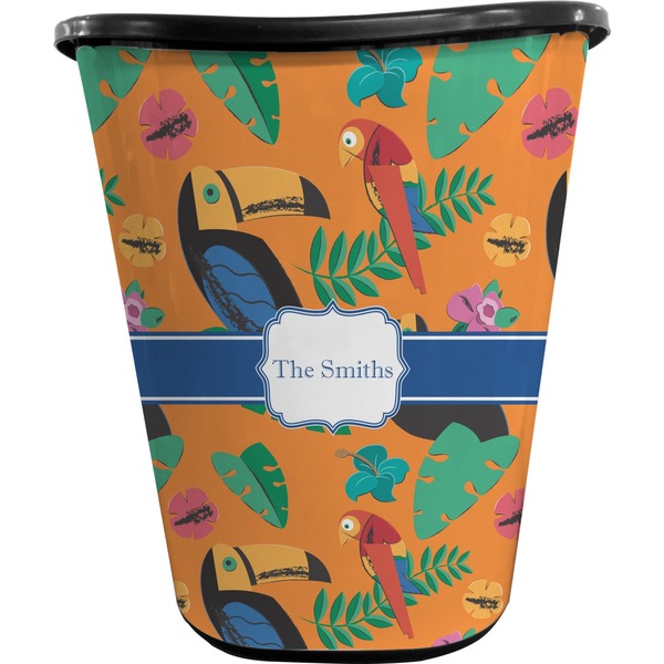 Custom Toucans Waste Basket - Double Sided (Black) (Personalized)