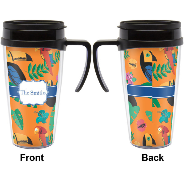 Toucans Travel Mug with Black Handle - Approval