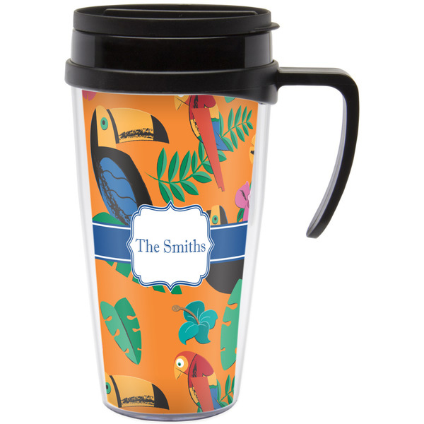 Custom Toucans Acrylic Travel Mug with Handle (Personalized)